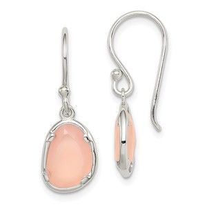 Sterling Silver Pink Chalcedony Dangle Earrings
